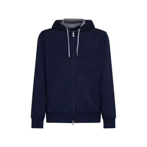 Brunello Cucinelli Men Cotton-Blend Hoodie With Zip